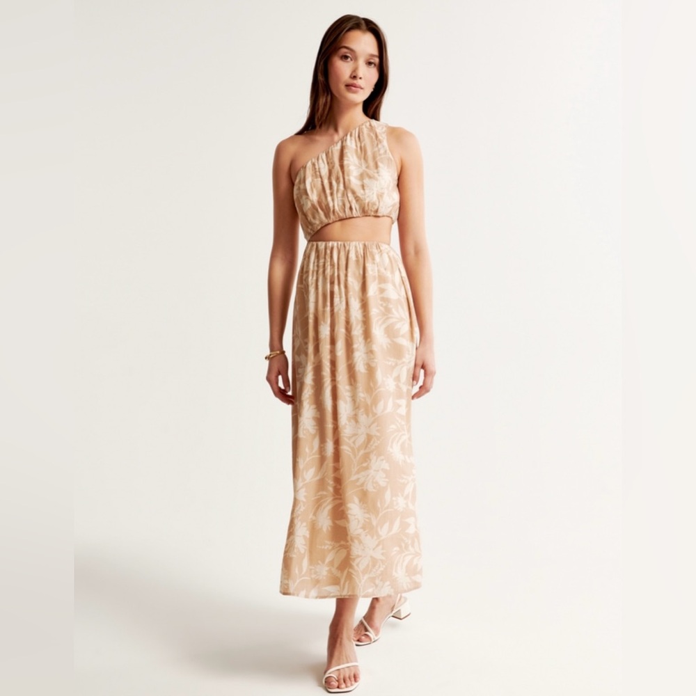 Abercrombie and Fitch One Shoulder Cut Out Midi Dress